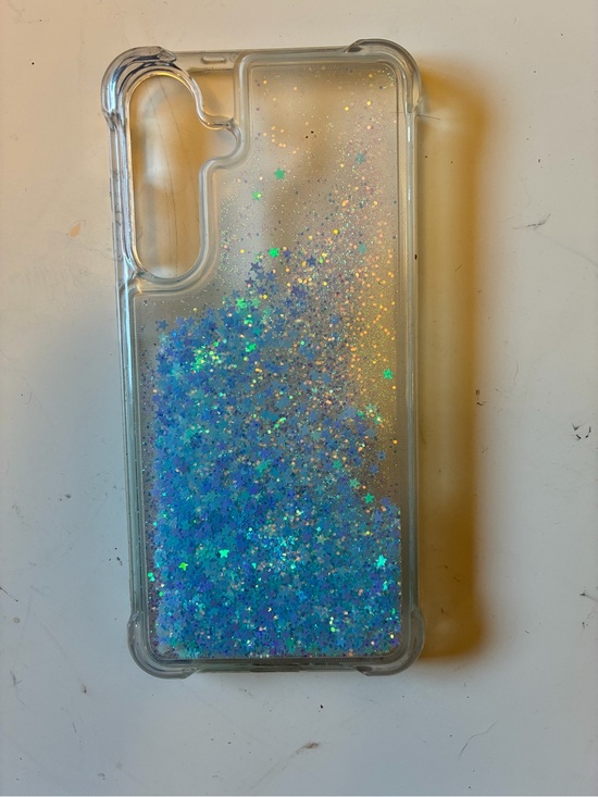 Walmart Other - NWOT Samsung 25 FE Clear Glitter Liquid Phone Case. Plastic. BLUE GLITTER!